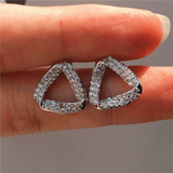 Zardi- Triangular Stud Earring - Sterling Silver Filled - AE143