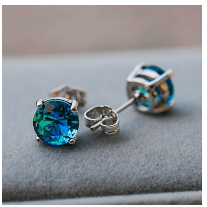 Zardi- Stud Earrings - Zircon - Blue - AE146