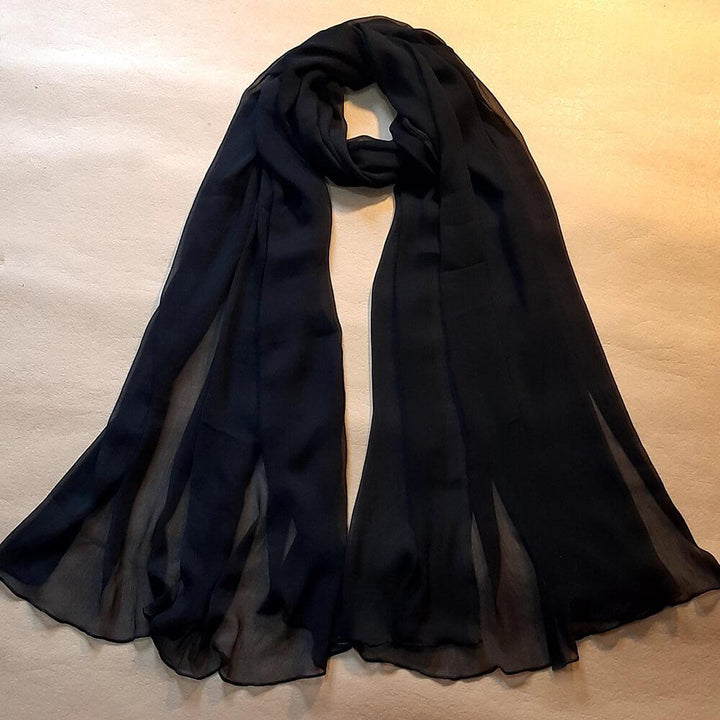 Zardi- Black - Chiffon Dupatta Large - 2.5 yards - ZD01