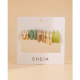 Shein- 5pairs Minimalist Hook Earrings