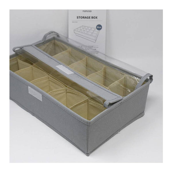 Mumuso- Storage Box - Blue, 15 Grids