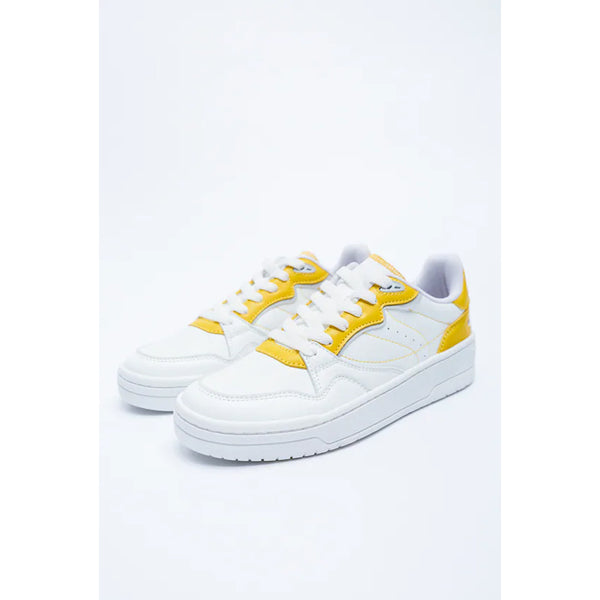 Zara- Contrast Coloured Trainers- Mustard Yellow