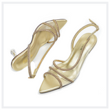Elegancia - Womens Heels Transparent Clover Gold