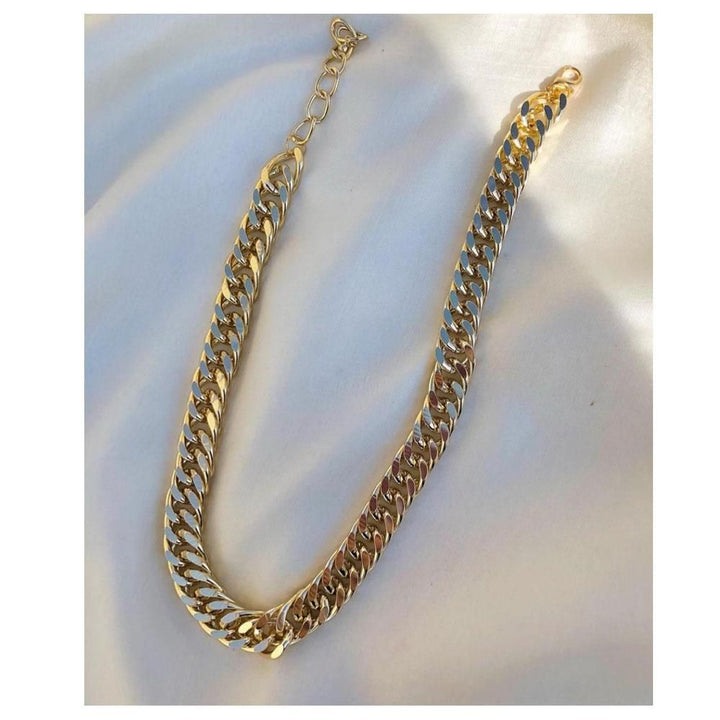Jewels By Noor- Gold chunky curb chain