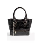 Missguided- Black Croc Stud Detail Handbag by Bagallery Deals priced at #price# | Bagallery Deals