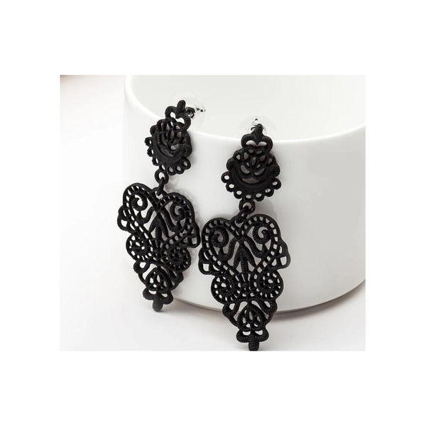 The Marshall- Black Bohemian Openwork Pattern Earrings for Women - TM-E-38