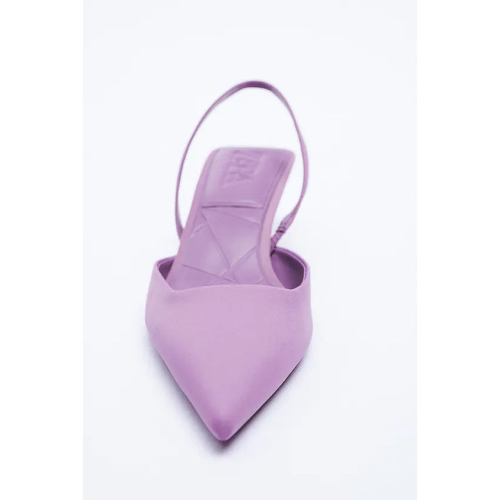 Zara- Slingback Kitten-Heel Shoes- Mauve Purple