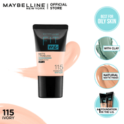 Maybelline New York- Fit Me Matte & Poreless Liquid Foundation 18ml Mini Tube - 115 Ivory - For Normal to Oily Skin