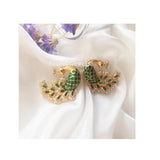 House Of Jewels- Green Peacock  Studs
