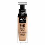 NYX Professional Makeup- Can't Stop Won't Stop 24HR Full Coverage Liquid Foundation - Soft Beige