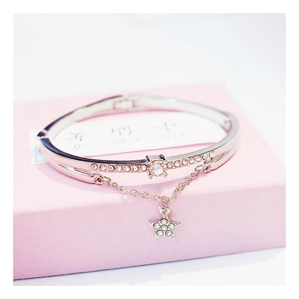 Jolly Chic-Korean Style Student Bracelet Female Simple Wild Star Fresh Girl Love Girlfriends Bracelet - Silver