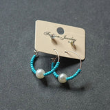 Fashion Jewellery- Mavi Boncuk Detaylı Küpe 45656554
