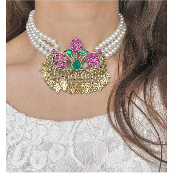 Jewels By Noor- Teen phool necklace