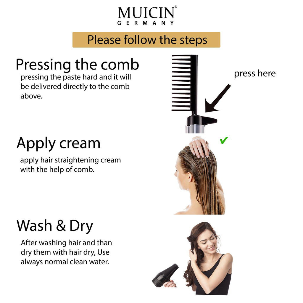 MUICIN 24k Gold Comb Hair Straightening Cream 150g Bagallery