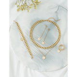 Shein - Disc Charm Layered Necklace & Drop Earrings & Bracelet & Ring