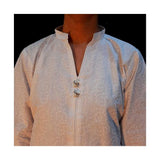 Zardi- Embossed Cotton Kurti – White – ZK91