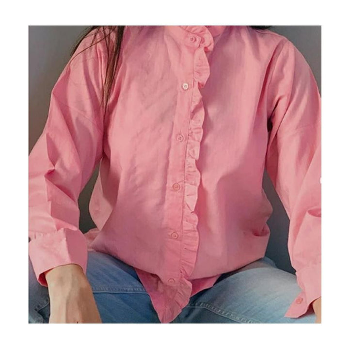 Hues- Pink ruffled blouse