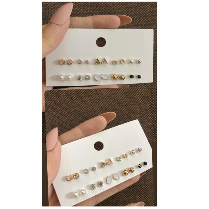 Jewels By Noor- Set of 10 pairs of studs