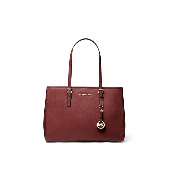 Micheal Kors- Jet Set Saffiano Leather Tote Bag- Brandy