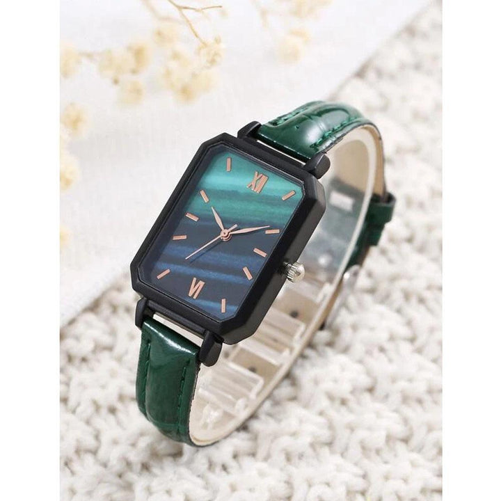 Shein- Simple Rectangle Pointer Quartz Watch