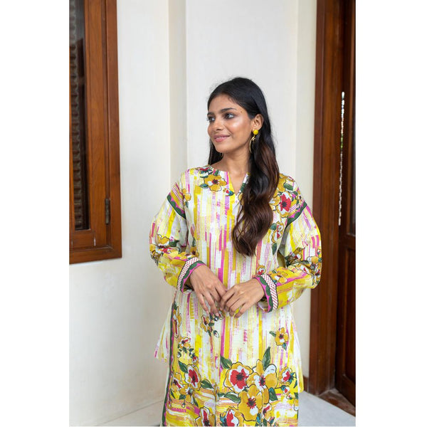 Zellbury- Digital Printed Light Khaddar Shirt WUW21X10084