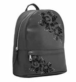 New Look- Black Rose Embroidered Studded Backpack
