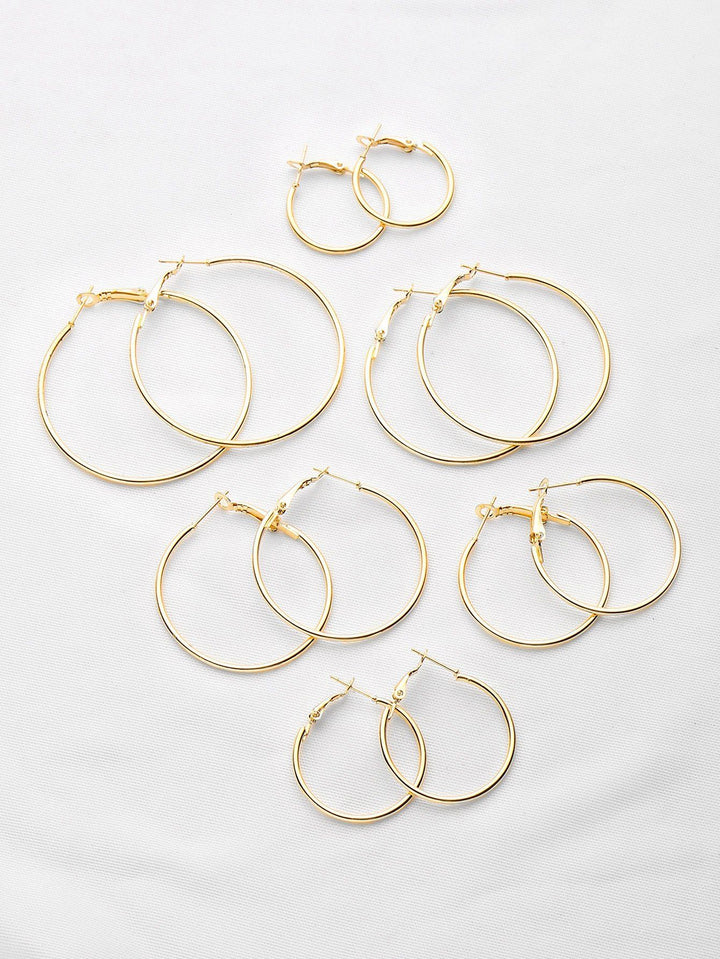 Shein- Plated Hoop Earrings Set