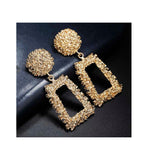 Dama Rusa- Gold Vintage Metal Geometric Statement Earrings Set for Women