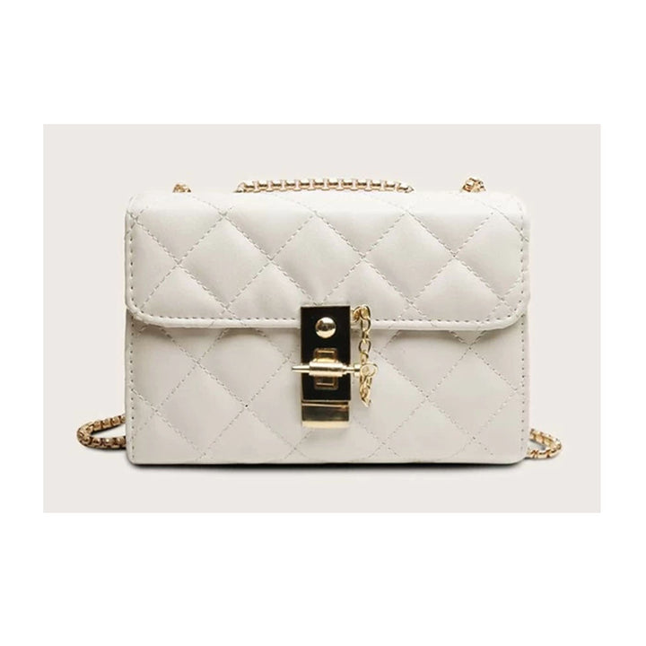 Shein- Quilted chain bag with metal clasp details