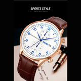 Skmei White Dial Leather Strap Watch