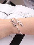 Shein-Rhinestone Leaf Wrap Bangle 1pc