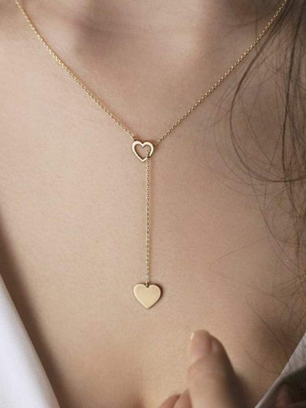 Shein- Heart Detail Lariats Necklace