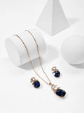 Shein- Spiral Detail Gemstone Necklace & Earrings