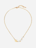 Shein- Faux Pearl & Bird Detail Chain Necklace