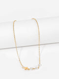 Shein- Faux Pearl & Bird Detail Chain Necklace