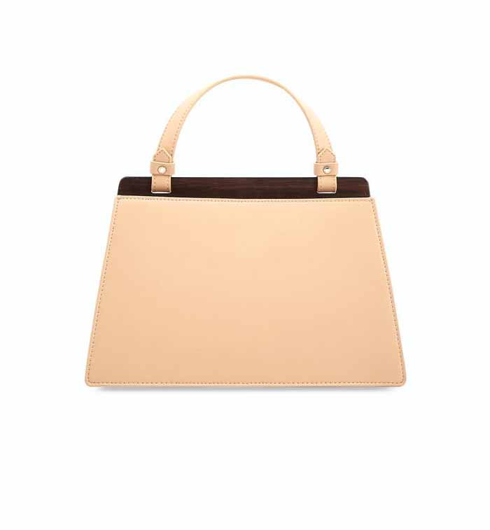 Charles & Keith- Trapezoid Top Handle Tote Bag- Beige