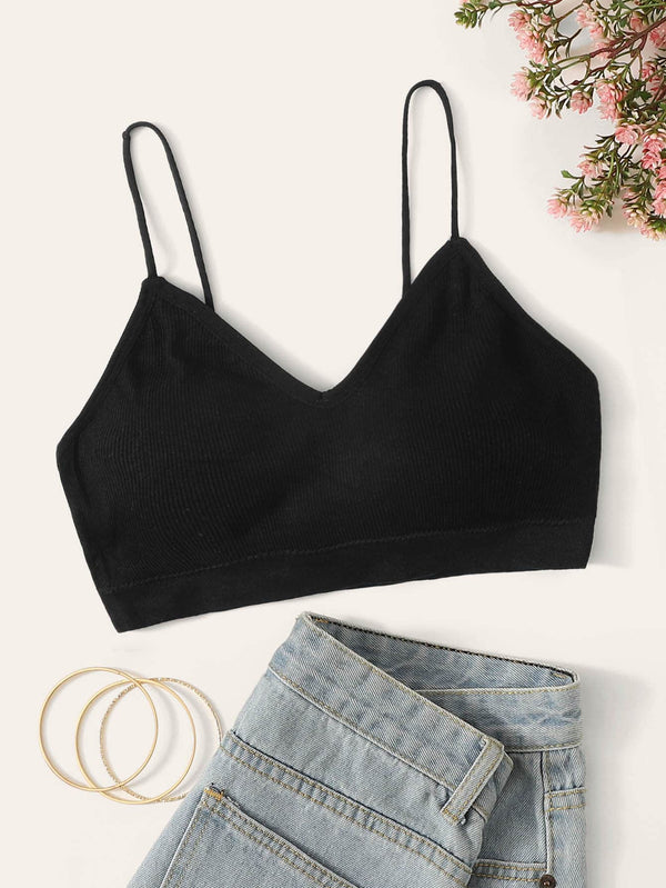 Shein- Ribbed Knit Bralette