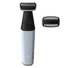 Philips Body groom with foil shaver, 40 min runtime, 8h direct charge, 3mm bi-directional trimming comb, grey color, small closed box