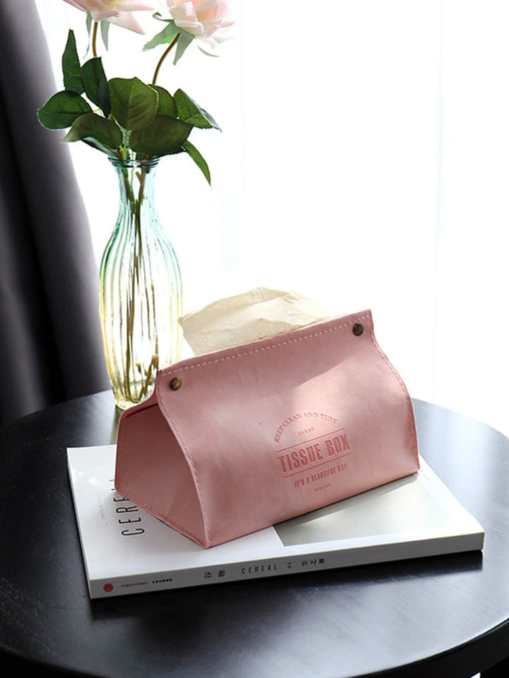 Shein- Plain Leather Tissue Box 1pc