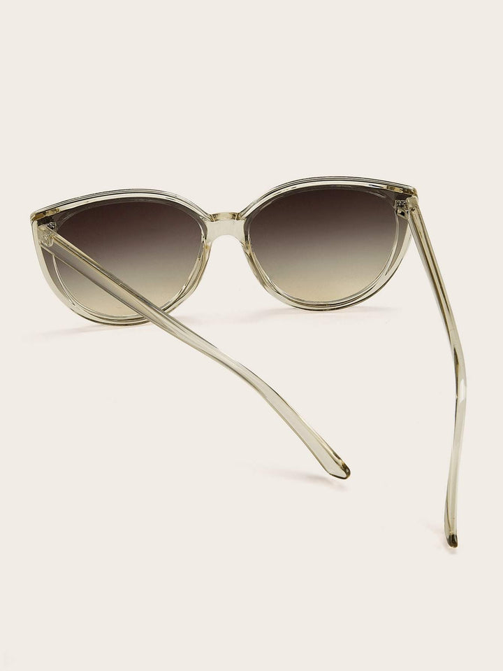 Shein- Transparent Frame Flat Lens Sunglasses