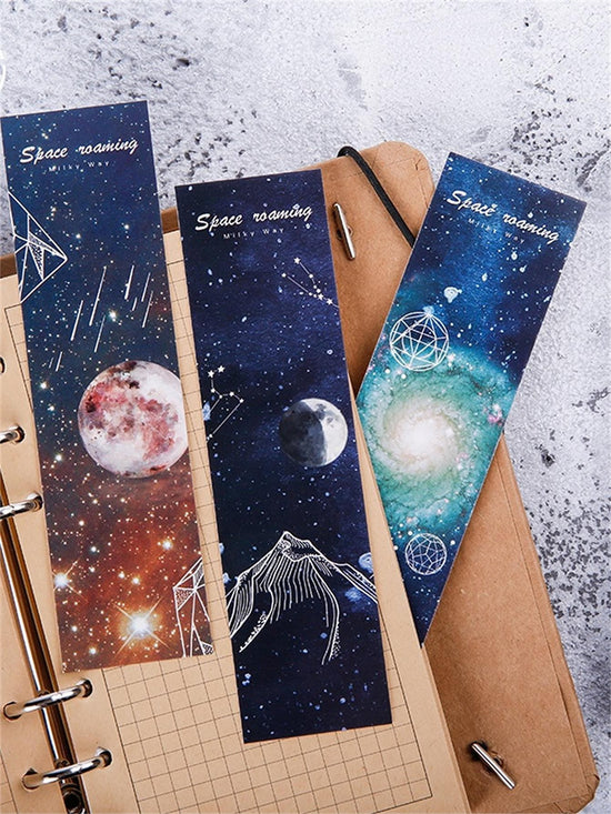 Shein- Boxed Space Planet Print Bookmark 30sheets