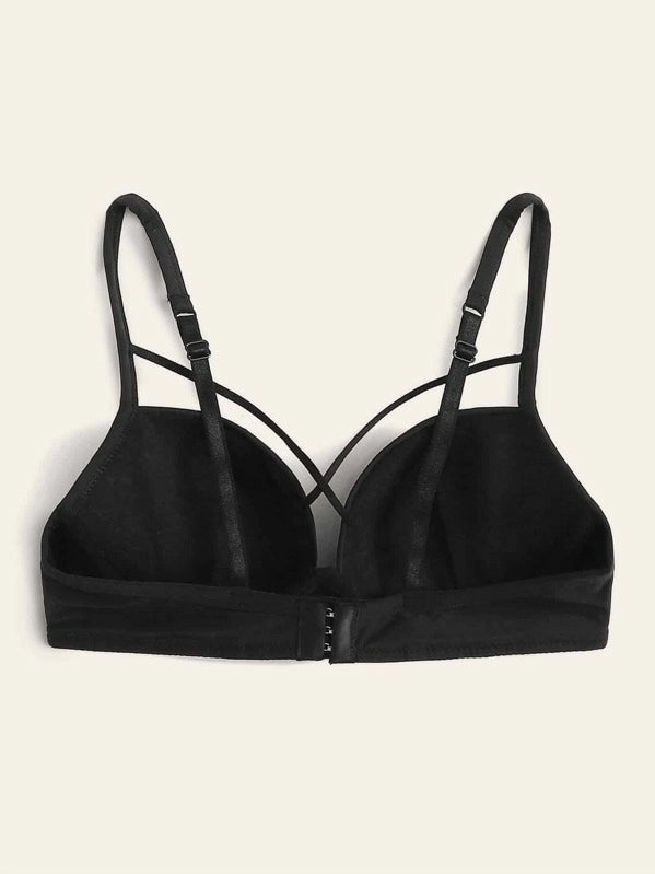Shein- Criss-Cross Push-Up Bra With Underwire