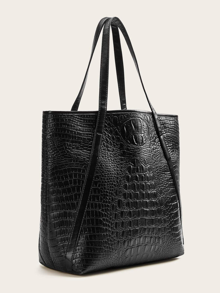 Shein- Minimalist Croc Embossed Tote Bag