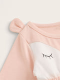 Shein- Baby Girl Fox Graphic 3D Ears Design Dress