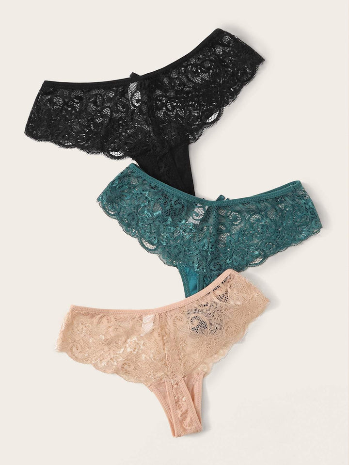 Shein- 3pack Floral Lace Panty Set