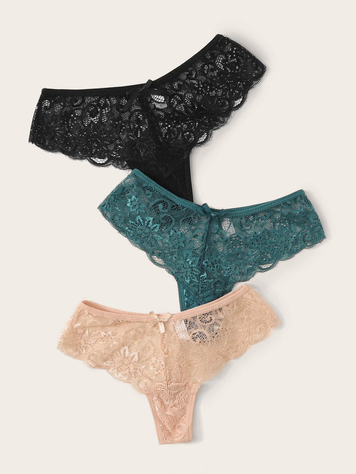 Shein- 3pack Floral Lace Panty Set