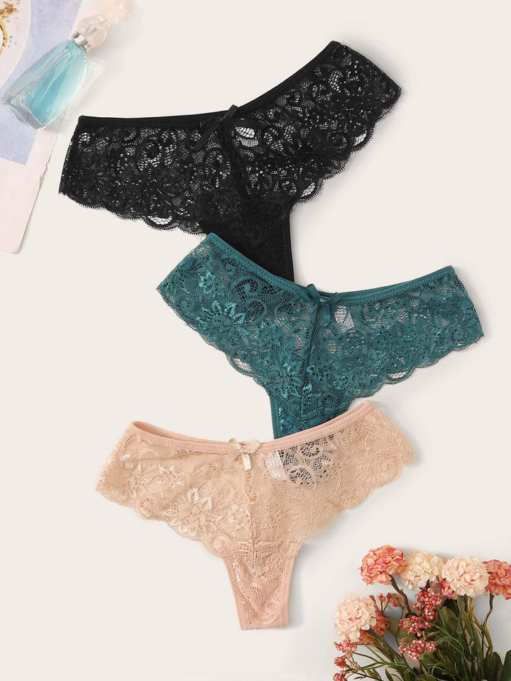 Shein- 3pack Floral Lace Panty Set