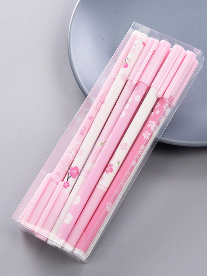 Shein- 12pcs Flower Print Gel Pen