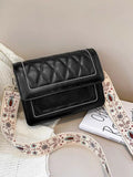 Shein- Quilted Crossbody Bag With Wide Strap