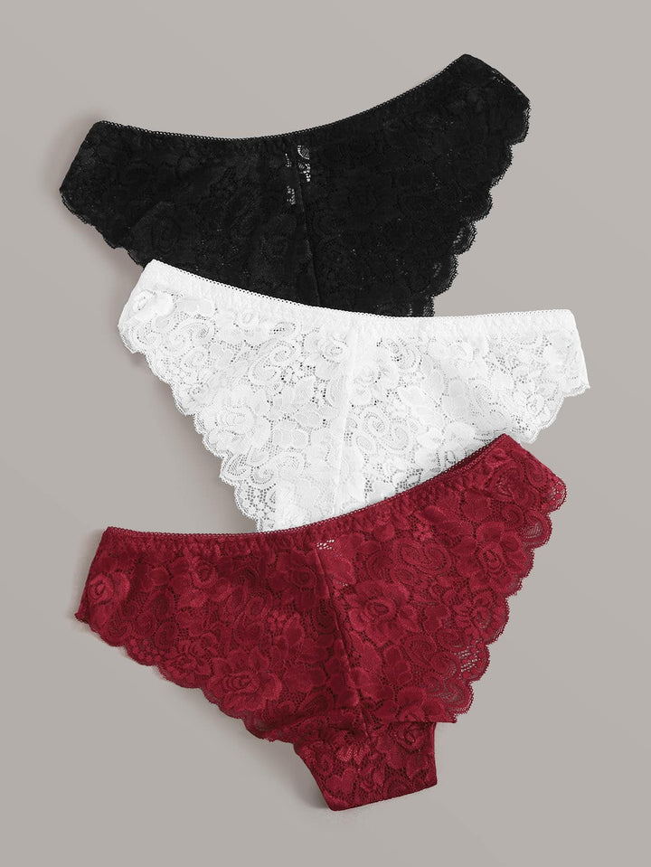 Shein- 3pack Floral Lace Panty Set